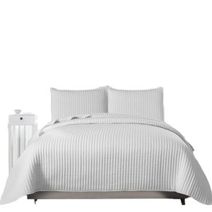 Edredón blanco transpirable ultra suave de <span class=keywords><strong>90</strong></span> "X 96", colcha de tamaño Queen, juego de edredón ligero prelavado para todas las estaciones - Product Image 1