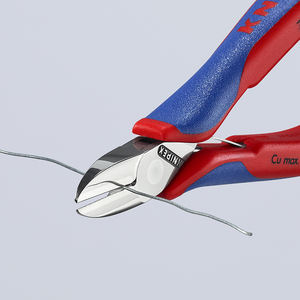 Cortadores diagonales Knipex Electronics de 180 mm con entrada frontal, mango suave, acabado brillante de acero para cortar y pelar cables - Product Image 1