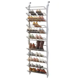 Fabrikant Prijs 12 Tier Metalen Over Deur Schoenenrek Wit Aan De Muur Gemonteerd Vrijstaand 36 Paar Organizer Achter Deur Schoenenrek