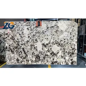 ZGSTONE naturel Top qualité neige blanche fleur granit mur dalle mur pour intérieur conception personnalisé comptoir blanc granit dalle