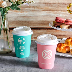 แก้วกระดาษคราฟท์สองชั้นแบบใช้แล้วทิ้ง ขนาด 6oz 8oz 12oz 16oz 20oz สำหรับใส่ไวน์ กาแฟ  แบบกันน้ำ  สำหรับขายส่ง  รับทำโลโก้ตามสั่ง - Product Image 2