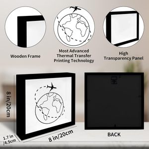 Caja de Ahorros de Madera Moderna Premium con Diseño de Mapa del Mundo y Flores - Estuche de Exhibición para Fondos de Aventura - Tarro de Ahorro de Gran Capacidad - Product Image 3