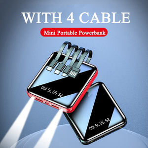 20000Mah נייד מטען ABS USB הכפול כוח בנק מיני Powerbank עם 4 כבל - Product Image 5