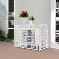 JH-Mech Écrans d'intimité personnalisés 43,3 x 31,5 pouces, structure fermée, clôture décorative en aluminium pour climatiseur split