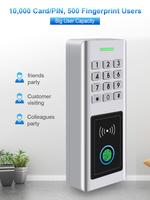 Sistema de Control de Acceso Inteligente con Teclado, Tuya Wifi, Exterior, Impermeable, Control de Acceso Biométrico por Huella Dactilar, Teclado Físico