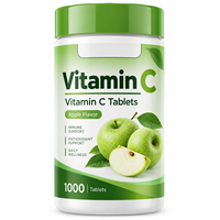 Lot familial de 1000 comprimés de vitamine C aromatisés à la pomme, pour renforcer l'immunité et la santé globale du corps, OEM