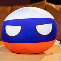 Coussin en peluche Polandball en forme de dumpling Union Soviétique, jouet en peluche avec drapeau de pays d'anime, rembourrage en coton PP pour décoration de fête