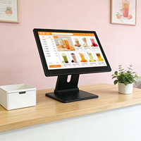 Système de point de vente Android à écran tactile capacitif pliable de 15,6 pouces, écran Full HD, Bluetooth 5.2, NFC, Wi-Fi 6, caisse enregistreuse avec 1 an de garantie, noir