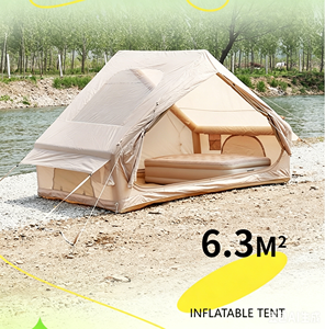 Tenda da Campeggio Gonfiabile a Montaggio Rapido Senza Pali Metallici per 6-3/4 Persone, Tenda Glamping Antivento con Colonne d'Aria Rinforzate - Product Image 4