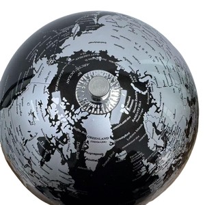 Globe terrestre rotatif à 360° moderne, noir et argenté, avec base en métal, globe décoratif de bureau pour la décoration de la maison et du bureau - Product Image 3