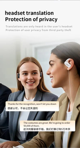 OW Earhook Headset terjemahan nirkabel terbuka Multi bahasa interpretasi serentak terjemahan AI gadget - Product Image 5
