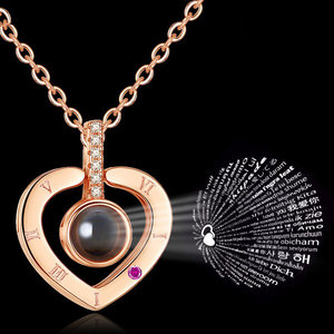 Tiktok-collar de plata de primera ley con forma de corazón para mujer, Gargantilla, plata esterlina 100, estilo moderno, San Valentín - Product Image 1