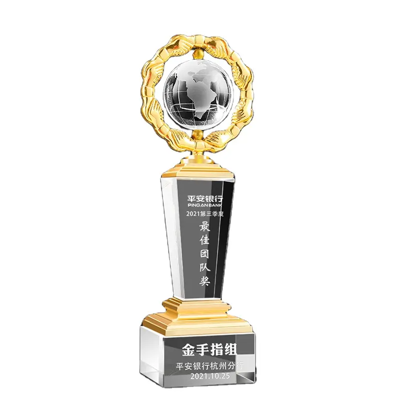 Globe kristallen glazen trofee handgemaakte craft crystal trofee crystal award gepersonaliseerde custom