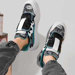 Flame Printed Retro Summer Sneakers Flying Weave Comfortable Running Sports Outdoor Men Lace-<b>up</b> Shoe Tongue Outsole Walking - Product Image 5