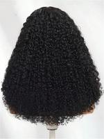 Perruque Lace Front Frisée Kinky Péruvienne en Cheveux Humains 13x4 HD Lace Sans Colle Pré-Pluckée avec Baby Hair pour Femmes Noires