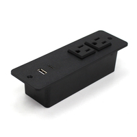 Multiprise encastrable 120V avec 2 prises CA, USB-A et USB-C à charge rapide, pour table, dissimulée, pour maison et bureau