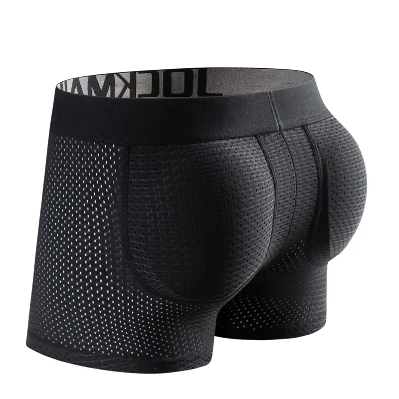 2023 nouvelle mode longue maille respirant fesses hommes Boxer slips rembourré éponge bout à bout levage fesses Boxer