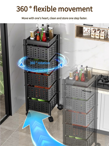 Estantes de Almacenamiento Premium Multifuncionales Deslizantes y Giratorios de <span class=keywords><strong>Acero</strong></span> <span class=keywords><strong>Inoxidable</strong></span> para Cocina, Sala de Estar, Baño, Armario y Alimentos - Product Image 3