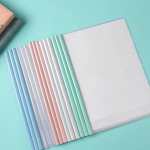 Carpeta de archivos transparente con barra deslizante A4, archivador de barra deslizante con Clip, cubiertas de memoria Morandi transparentes, carpeta para clasificación de documentos - Product Image 3