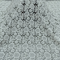 Nouveau Tissu Floral Personnalisé en Polyester/Coton Brodé de Dentelle Guipure Blanche Écologique et Doux pour la Peau 2026