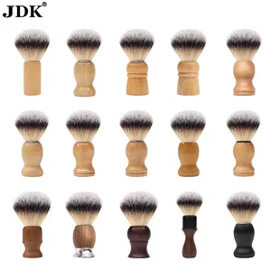 JDK Premium Quality Natural Eco Wood Handle Shaving Brush For Men Wet Grooming