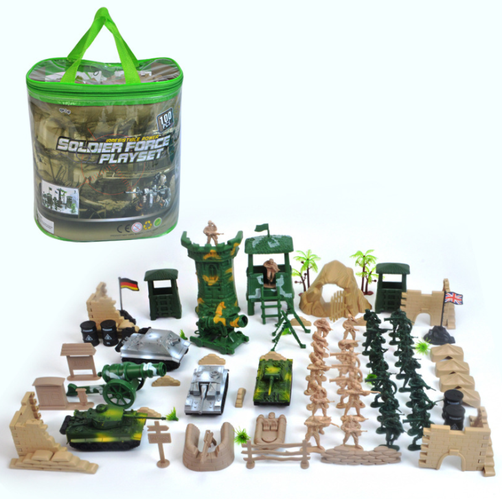 Set 100 Soldatini Militari Action Figure – Esercito In Plastica, Giocattoli Educativi Per Bambini, Confezione Riutilizzabile