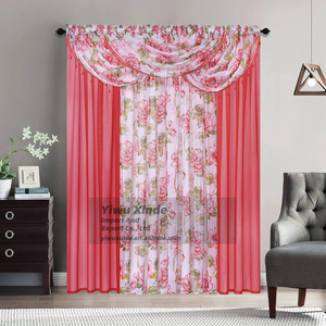 Lot <span class=keywords><strong>de</strong></span> 7 rideaux <span class=keywords><strong>de</strong></span> fenêtre imprimés et unis pour salon, avec perles décoratives - Product Image 3