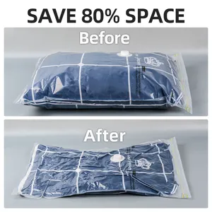 Vacuum Storage Bag With Pump Factory Price Eco Friendly Space Saver Compressed Bag Vacuum Storage Bag Set With Pump For Clothes Mattress