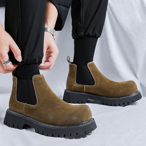 Fabricant Vente en Gros Bottes de Cheville pour Hommes de Haute Qualité Toutes Saisons Cuir Véritable Antidérapant Respirant Résistant à l'Usure <span class=keywords><strong>Chelsea</strong></span> - Product Image 3