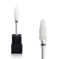 Kit de fraises à ongles en plastique, tête plate en céramique, durable, pour ongles en acrylique et gel, fraises rotatives professionnelles, pour manucure électrique, à grain grossier