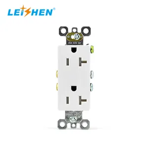 US Decorator Receptacle Outlet Tamper Resistant Decora Receptacle 20Amp 125 Volt Self-Grounding without Wall Plate UL Listed
