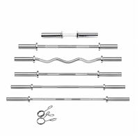 Barre d'haltères droite ou courbée, barre de musculation commerciale de 2,2 m, barre de musculation pour squats, soulevés de terre, développés couchés, équipement de fitness à domicile