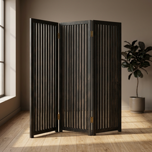 Separador de Ambientes Shou-Sugi-Ban de Latón Hecho a Mano, Diseño Tradicional, Ecológico, Duradero, Ligero, para Uso en Exteriores, 180x45x180cm | - Product Image 3