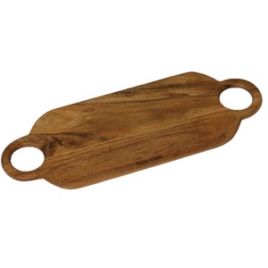 Tabla de cortar rectangular de madera de acacia con asa para uso en la cocina - Product Image 2