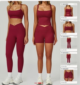 Completo Yoga 4 Pezzi Personalizzabile con Logo, <span class=keywords><strong>Aderente</strong></span>, Asciugatura Rapida, Morbido, Alta Elasticità, Set da Donna a Vita Alta per Corsa, Fitness e Palestra - Product Image 2