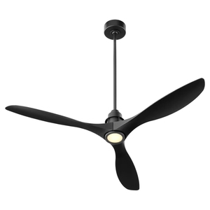 Black <strong>LED</strong> <strong>Ceiling</strong> <strong>Fan</strong> with Light <strong>Kit</strong>, DC Motor 6-Speed <strong>Remote</strong> Damp Rated Matte Black Blades for Indoor Use - Product Image 2