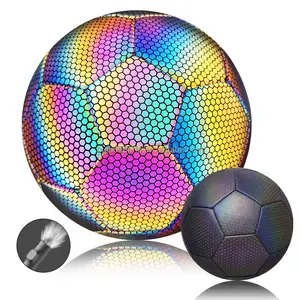 רעיוני כדורגל כדור זוהר הלילה זוהר פוטבול גודל 5 כדורגל אור עד כדור