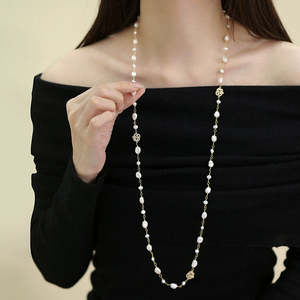 Collier en perles baroques naturelles françaises WENCHI, chaîne longue pour femme, parfumée à la rose, 450g, élégant accessoire à porter une fois - Product Image 5