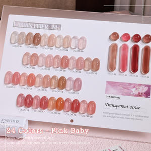 OEM/ODM 2026 Nuevo Esmalte de Uñas en Gel UV Rosa de 24 Colores de Moda, Set de 15ml, Transparente, Sin Capa de Acabado, para Uso en Salón de Uñas - Product Image 1