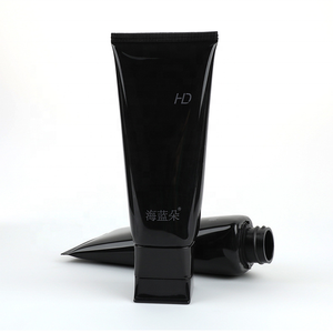 D40方形平顶黑色Rube洗面奶管100毫升防晒洗面奶化妆品塑料管 - Product Image 1