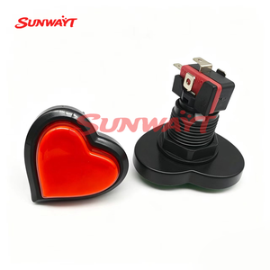 Boutons poussoirs d'arcade lumineux en forme de cœur 12V, machine de divertissement, bouton poussoir LED en plastique - Product Image 3