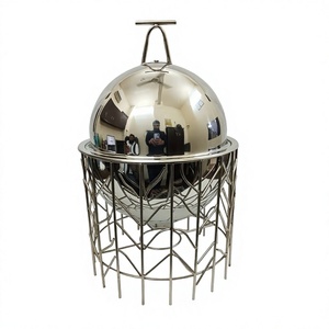 Olla caliente de metal de lujo, nueva y elegante, con acabado brillante tipo espejo, para calentar alimentos, de forma redonda, tipo cacerola de diseño para mesa, de alta calidad. - Product Image 1