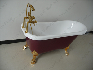<span class=keywords><strong>Bañera</strong></span> de pie con patas de diseño de lujo CE, Color rojo, independiente, para Hotel, baño, <span class=keywords><strong>segunda</strong></span> <span class=keywords><strong>mano</strong></span>, clásica - Product Image 4