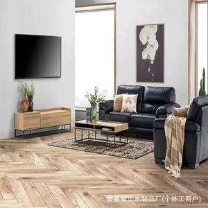Modern Creative Side <b>Table</b> with <b>Iron</b> and Wood Structure, Height Adjustable Coffee <b>Table</b> (Living Room Category) - Product Image 2