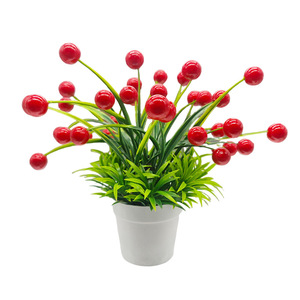 Bonsái Artificial de Fruta de la Fortuna, 18 cm, Planta en Maceta de Plástico, Naranja Roja, Decoración de Escritorio para Interiores - Product Image 4
