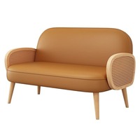 Ensemble moderne de banquette en cuir, bureau de réception et chaises pour salon de thé, café, canapé commercial