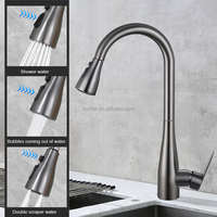 Robinet de cuisine moderne flexible en acier inoxydable mitigeur 201 robinet d'eau cuisine moderne pour la salle de bain et l'hôpital