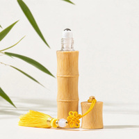 Flacon roll-on en verre vide pour parfum ou huile essentielle en bambou naturel avec impression de logo OEM