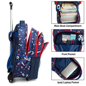 Bán Buôn Tùy Chỉnh 3Pcs Trường Set Cho Cô Gái Polyester Du Lịch Hành Lý Ba Lô Xe Đẩy Trường Túi Thời Trang Phim Hoạt Hình Dây Kéo - Product Image 2