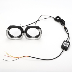 3inch" RGBW 12V L-shaped Multicolor Front <b>Light</b> <b>Led</b> Angel Eyes halo Rings Headlights Decorate Shroud Cover for <b>Projector</b> Lens - Product Image 5